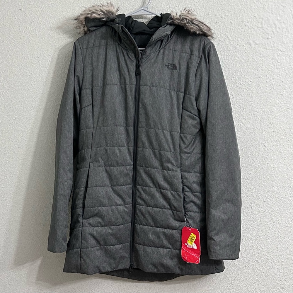 The North Face Harway Heatseeker Faux-Fur-Trimmed Parka Gray Women’s L Coat NWT
